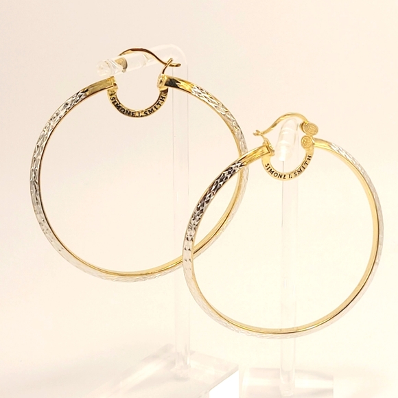 Simone I. Smith Two tone Silver & Gold Earings New